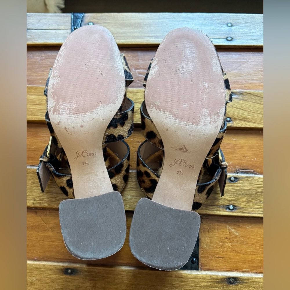 J. Crew Penny Slide Sandals in Leopard Calf Hair - Picture 8 of 13